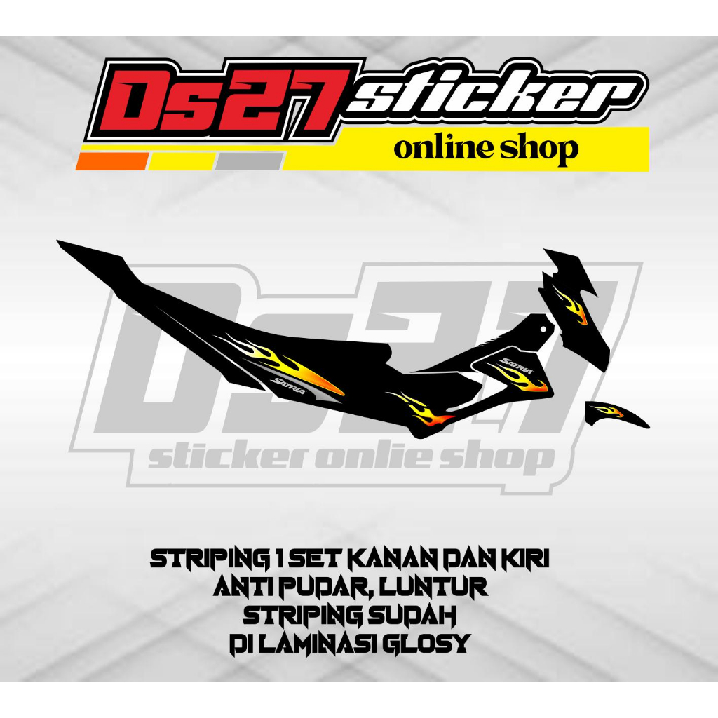 STRIPING MOTOR SUZUKI SATRIA FU FL TYPE S MOTIF API VARIASI