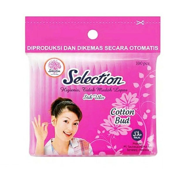 SELECTION Cotton Bud 100pcs | Korek Kuping Kapas | Kotak Refill 100pcs