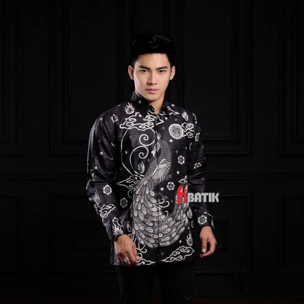 Kemeja Batik Pria Lengan Panjang BATIK HRB026 motif KERATONAN Kode 002 size M L XL XXL Reguler