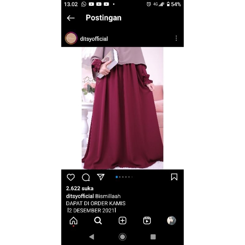 PRELOVED DITSY PIANURA RED SIZE S ( FREE PHASMINA )