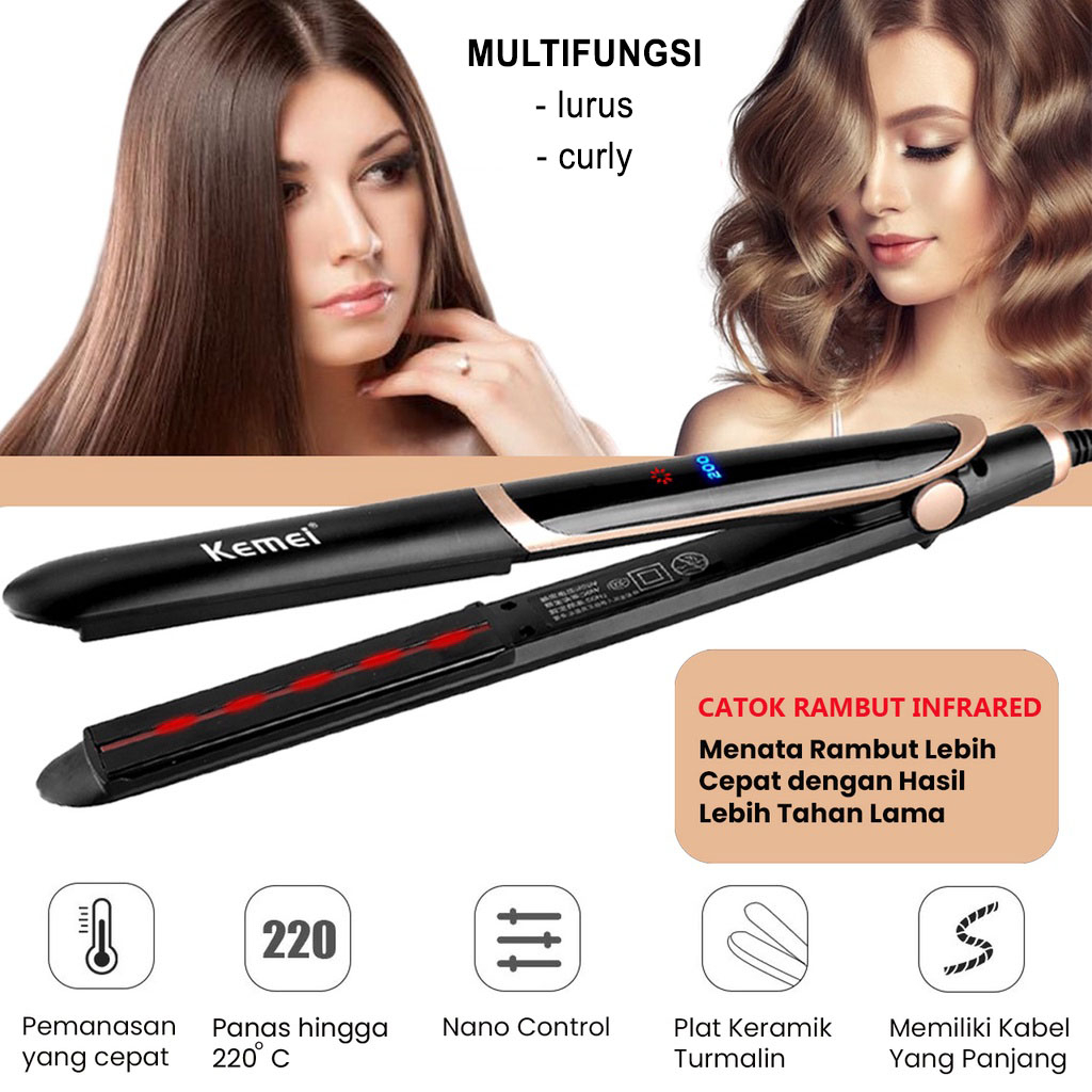 ZILLO Catok Rambut BONUS Hairdryer Catokan Infrared Anti Merusak Rambut Ion Negatif Catokan 2in1 Original