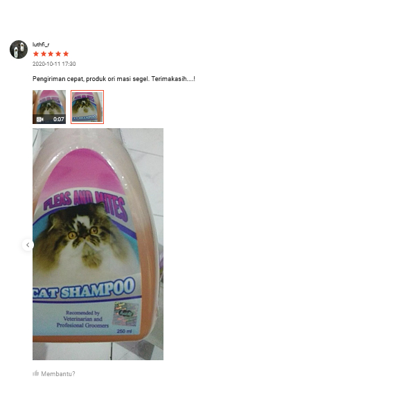 AMPUH BASMI KUTU Shampo Kucing Anti Kutu / Fleas and mites Cat shampoo 250ml