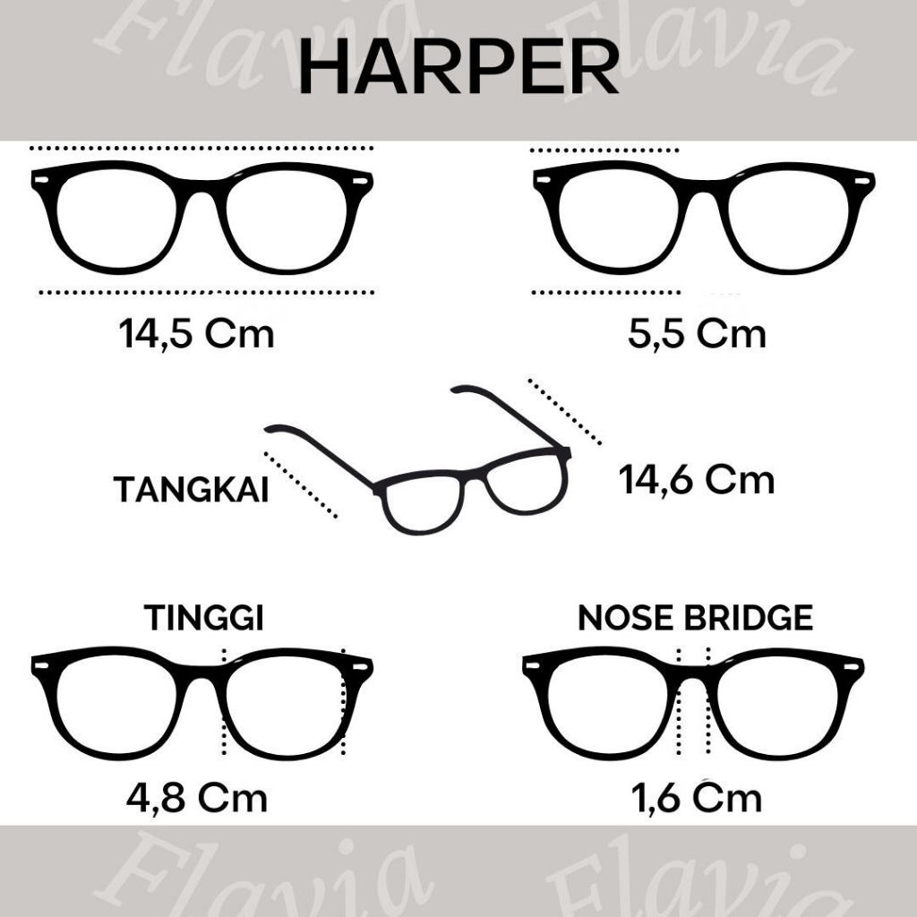 Flavia Eyewear - Kacamata Harper Elastic Unisex (custom minus, photochromic, blueray, bluechromic dan photobrown)