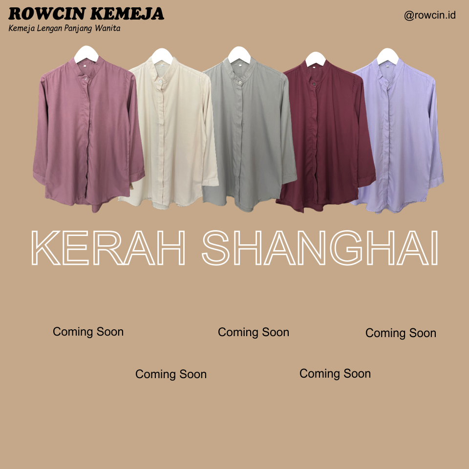 KEMEJA WANITA POLOS KERAH SHANGHAI LENGAN PANJANG WANITA KATUN RAYON LONG SHIRT ORGANIK