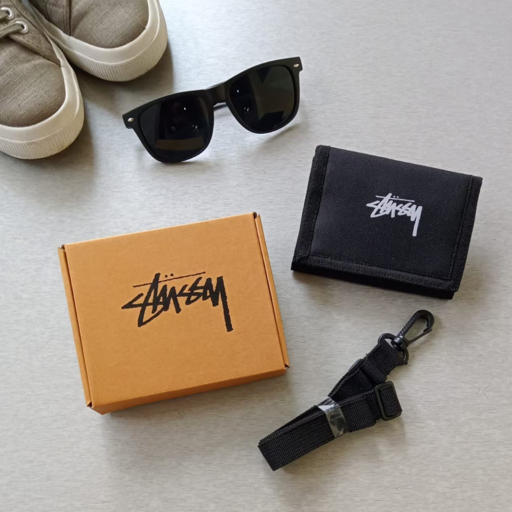 Dompet Pria Kain Stussy Basic Wallet Hitam