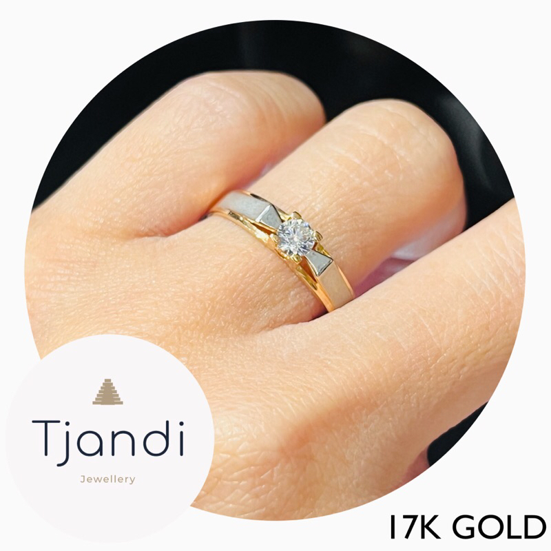 Cincin Plat Emas Nikah/Cincin Kawin/Cincin Tunangan 17K