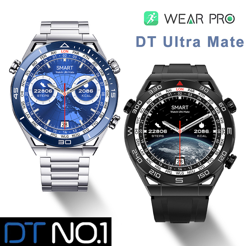 DT NO.1✅DT UltraMate 1.5inch Jam Tangan Pintar Pria Men Compass/GPS+NFC BT Call Bracelet Health Management Smart Watch