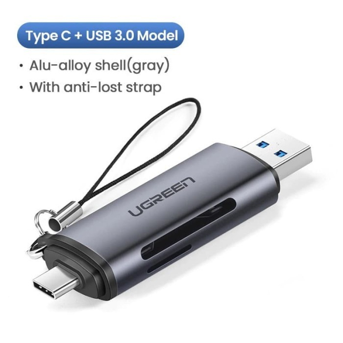 UGREEN Card Reader OTG 2in1 USB Type C USB A 3.0 TF SD Card Reader OTG