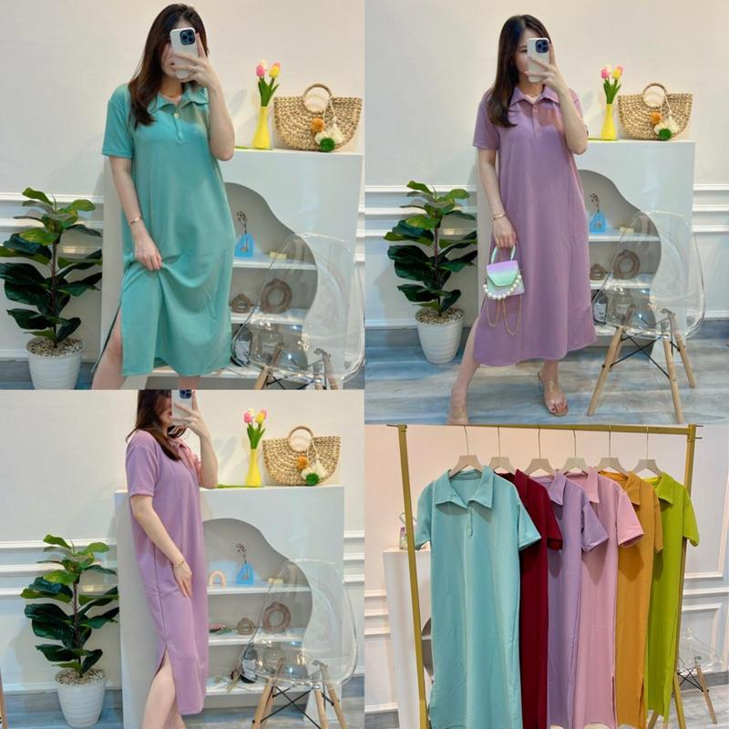 VS - Dress Solji Midi Dress Wanita Fashion Baju Wanita