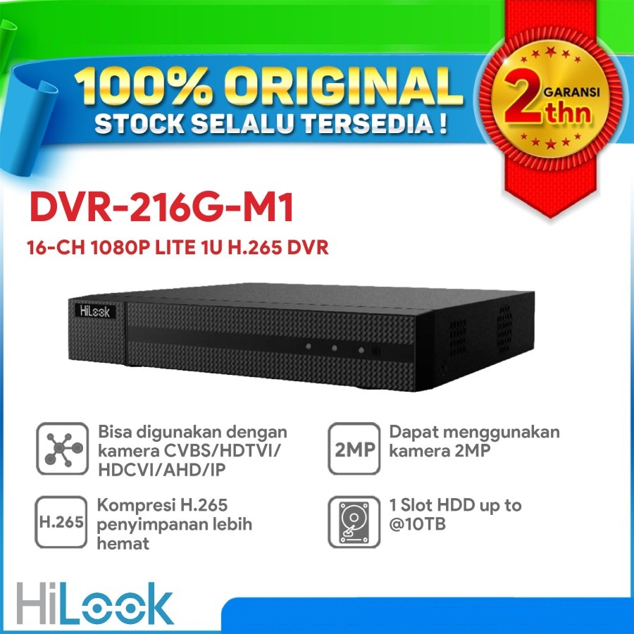 DVR HILOOK by HIKVISION 16 CHANNEL 2MP - DVR-216G-M1 - Berrytape