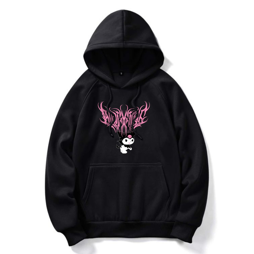 Sweater Hoodie kawai karakter kuromi2 flecee M-XXL