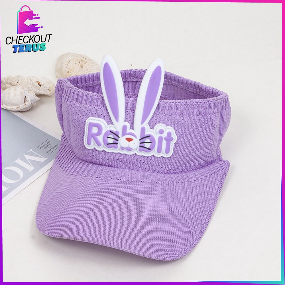 CT P579 Topi Anak Rajut Visor Pantai Fashion Anak Motif Kelinci Baseball Anti Uv Topi Rabbit Topi Golf Senam Sport Olahraga Import