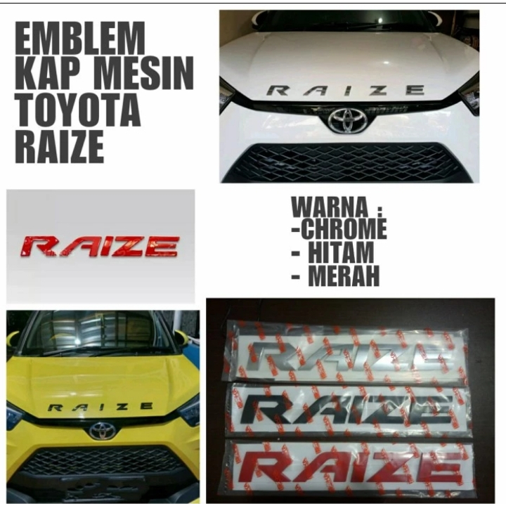 Engine Hood Emblem Toyota RAIZE Emblem Kap Mesin RAIZE Premium