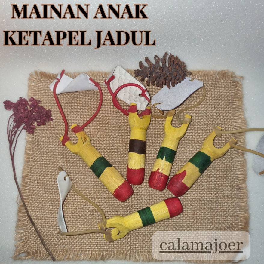 ✔️ CALAMAJOER - SERBA MURAH 5PCS Mainan Anak Jadul Ketapel Kayu / slepetan | slingshoot kayu / Ketap