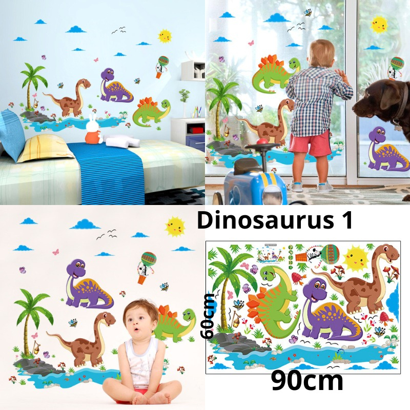 WALLSTIKER WALL STICKER STIKER SETIKER HIASAN DINDING DINOSAURUS LUCU JURASSIC JURASIC PARK WALLSTIKER WALSTICKER ANIMAL BINATANG DEKORASI RUMAH RUANG TIDUR KAMAR ANAK ANAK COWOK CEWEK PREMPUAN KADO UNIK LUCU ULANG TAHUN ULTAH DEKOR PINTU JENDELA @banyak