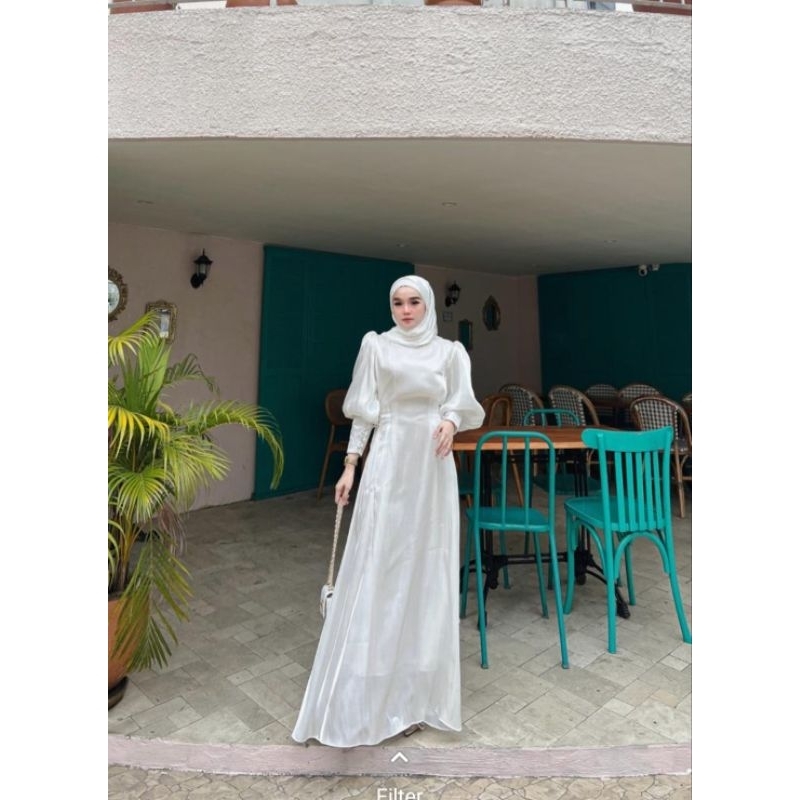 dress Shimmer serut tali Miss label premium