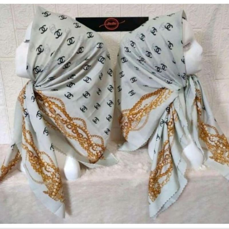 Hijab segi empat JilbabVOAL Segi Empat Motip Lasercut Printing Premium / Kerudung Voal Motif