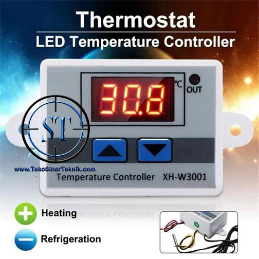 Digital Thermostat W3001 Temperature Termostat Suhu Panas Dingin 220V Listrik Mesin Tetas Telur Plus Box Casing