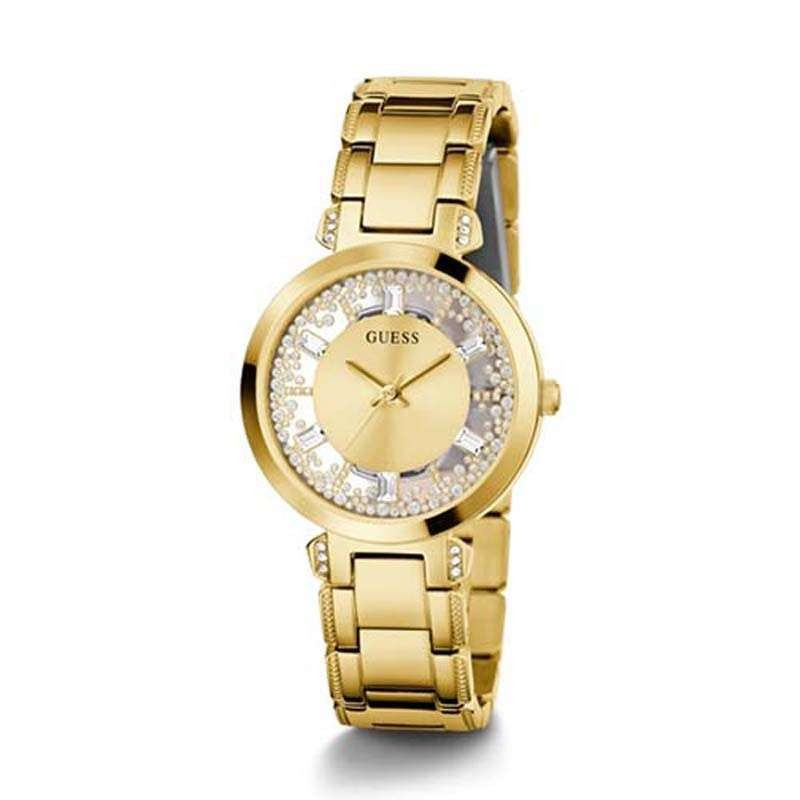 Guess Watches GW0470L2 Original CRYSTAL CLEAR Jam Tangan Wanita Gold-Garansi Resmi
