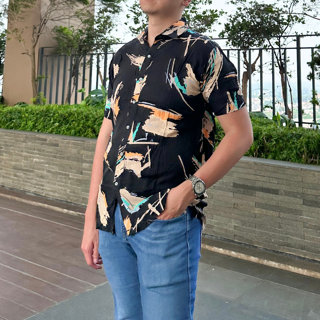 Artistic Kemeja Hawaii Rayon Bahan Adem Pantai