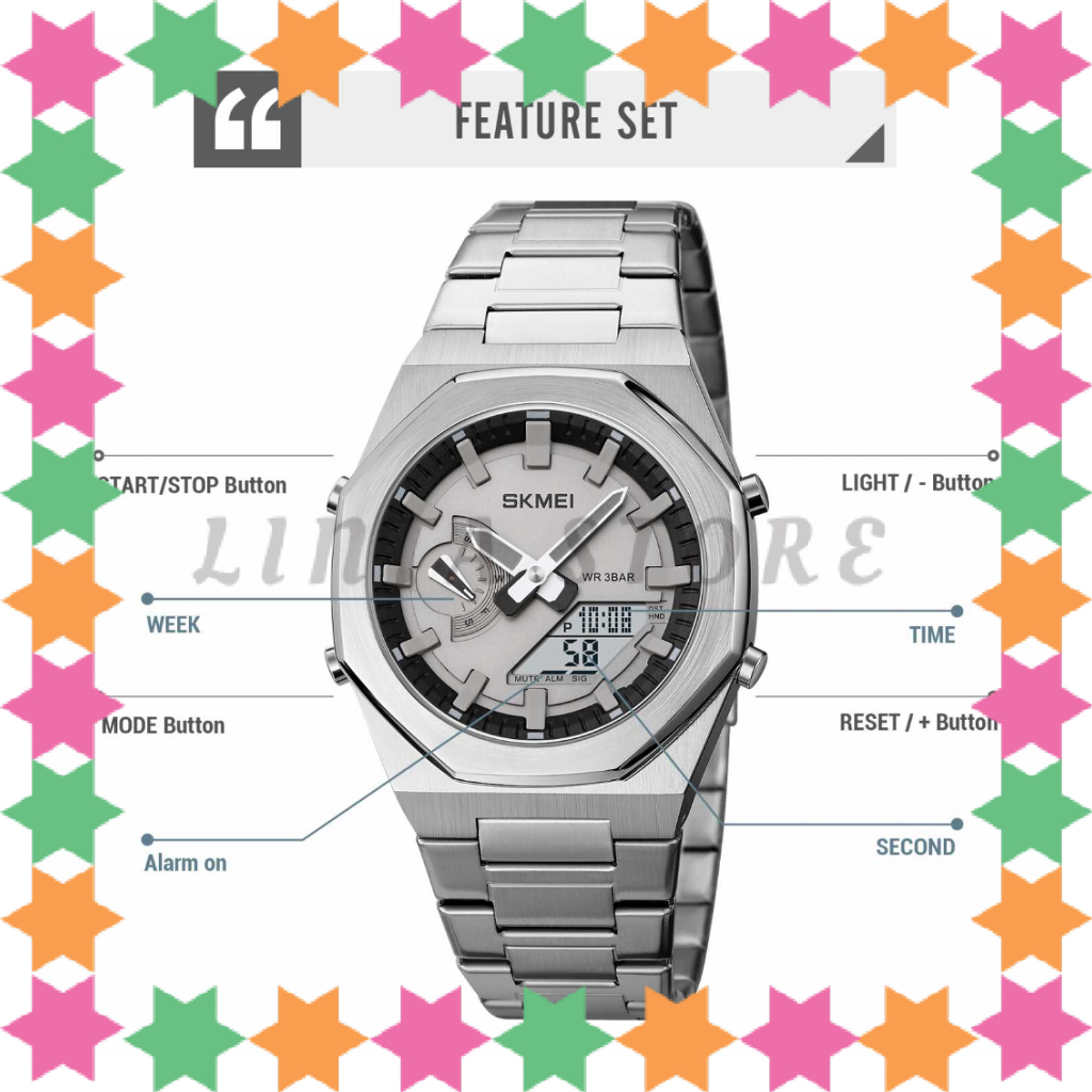 SKMEI Jam Tangan Elektronik Luminous LED Light World Time Waterproof - 1816