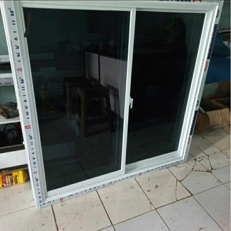 jendela sliding geser aluminium model kanan kiri T150 x L120 BAHAN INKALUM LEBIH TEBAL