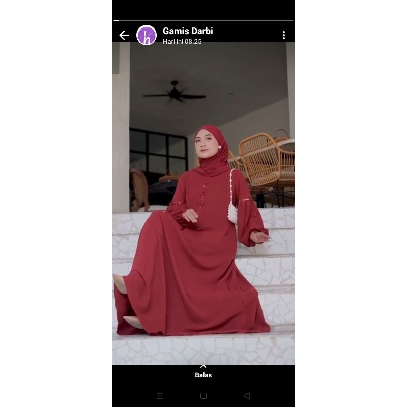 gamis Darby payet tangan balon