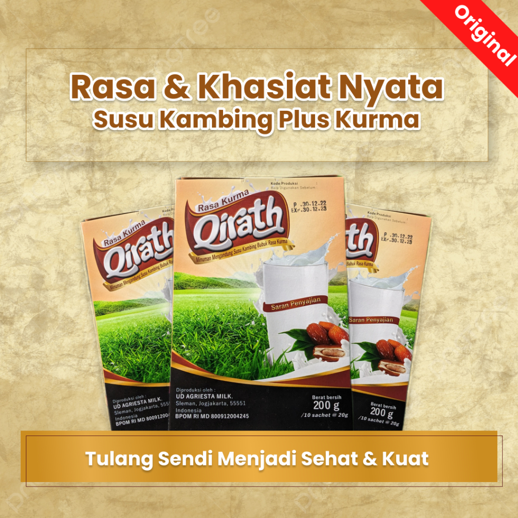

Paket Hemat 3 Box Qirath Plus Kurma, Rasa Lebih Enak, Khasiat Nyata Susu Kambing Etawa Plus Kurma