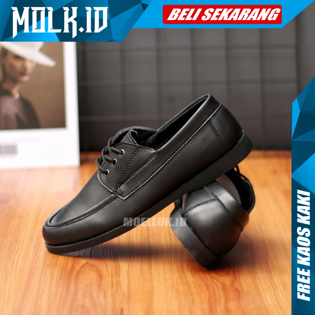 MOLK Sepatu Pantofel Formal Pria Oxford Black