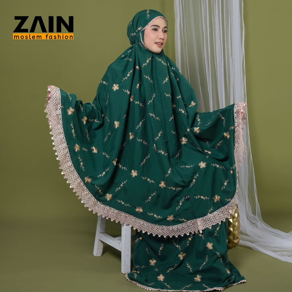 ZAIN - Mukena Dewasa Katun Premium Bordir Bunga Jasmine