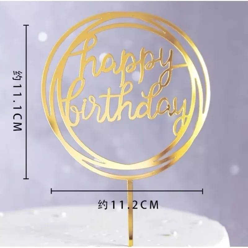 [LGS INSTAN / COD TERMURAH MEDAN] Cake Topper Happy Birthday Akrilik / Cake Topper Murah