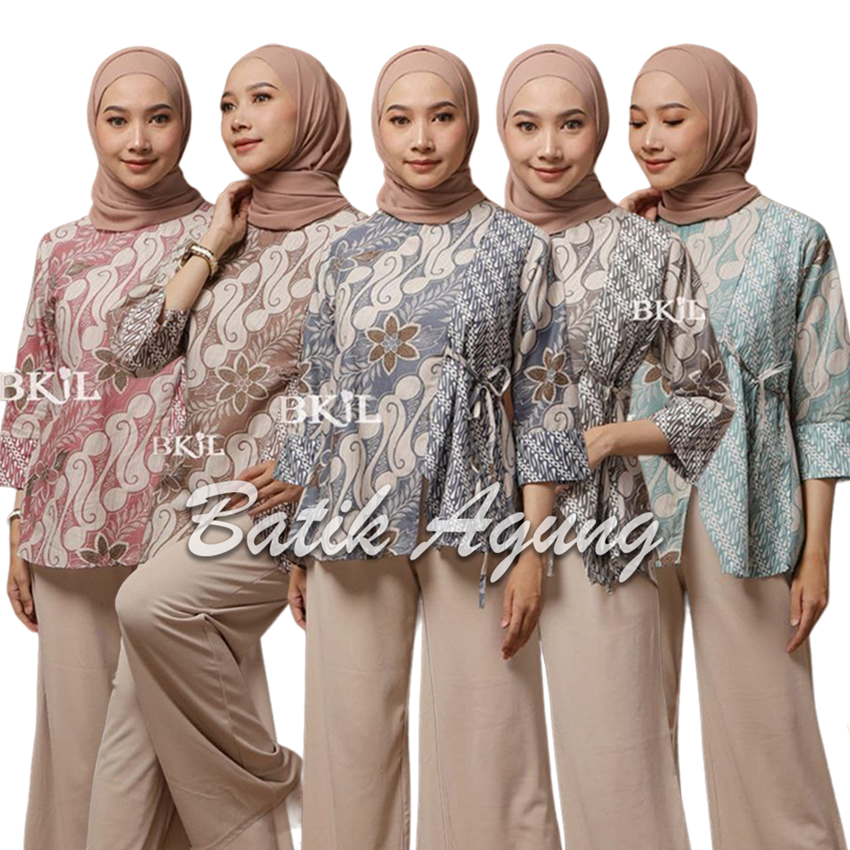 Atasan Seragam Kemeja Batik Blouse Kerja Kantor Kondangan Kasual Wanita Muslim Modern Terbaru