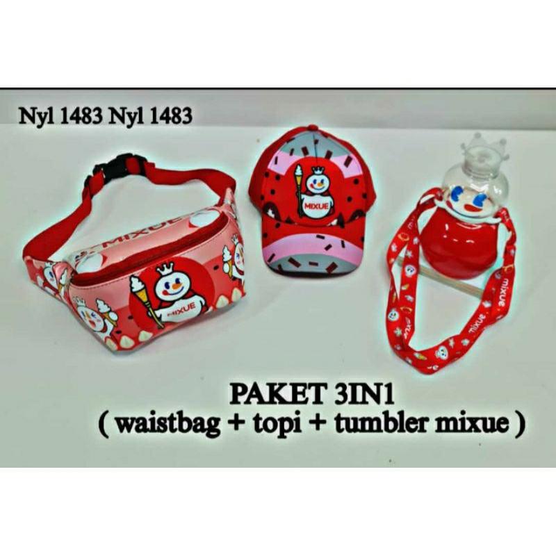 TAS SELEMPANG WEISTBAG MIXUE TERBARU FREE BOTOL MIXUE TERLARIS/MASKOT ES KRIM/TOPI MIXUE