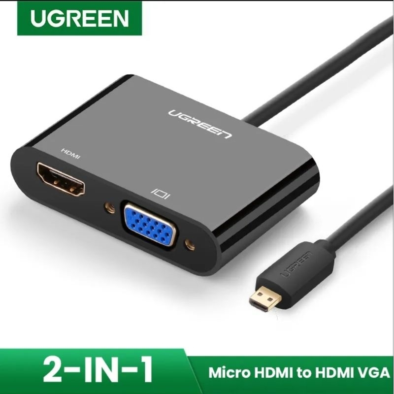 Ugreen Kabel Micro Hdmi to Hdmi Male / VGA Support 3D 4K for PC HDTV DVR TFT