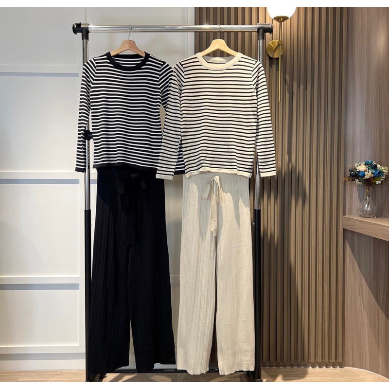 Lolli set top salur kulot rajut import bangkok bkk