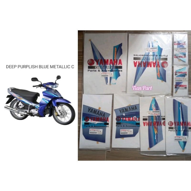 Striping Jupiter Z 2004 biru Original Yamaha sayap dalam luar set