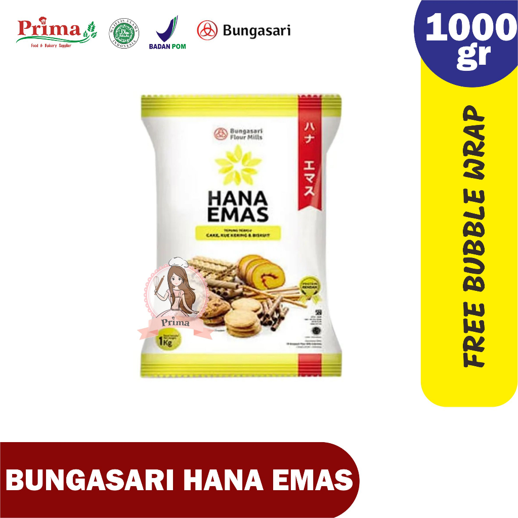 

Tepung - Hana Emas - Protein rendah - 1kg