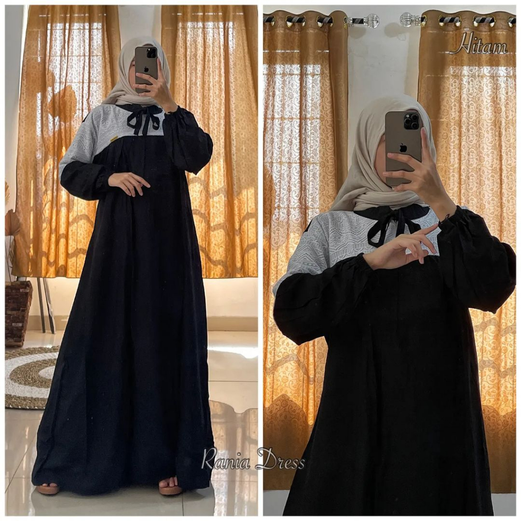 GAMIS WANITA RANIA DRESS NJ BAHAN POLO LINEN MIX BRUKAT MALIKA LD 100 - 120 CM PB 138 CM GAMIS WANITA TERBARU 2023 KEKINIAN // DRESS LINEN JUMBO // MAXY DRESS WANITA KEKINIAN // PAKAIAN MUSLIM WANITA