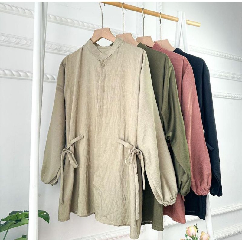Fashion Wanita Pakaian Atasan Perempuan - Atasan Sofi Blouse Polos Variasi Tali Pinggir - Baju Wanit