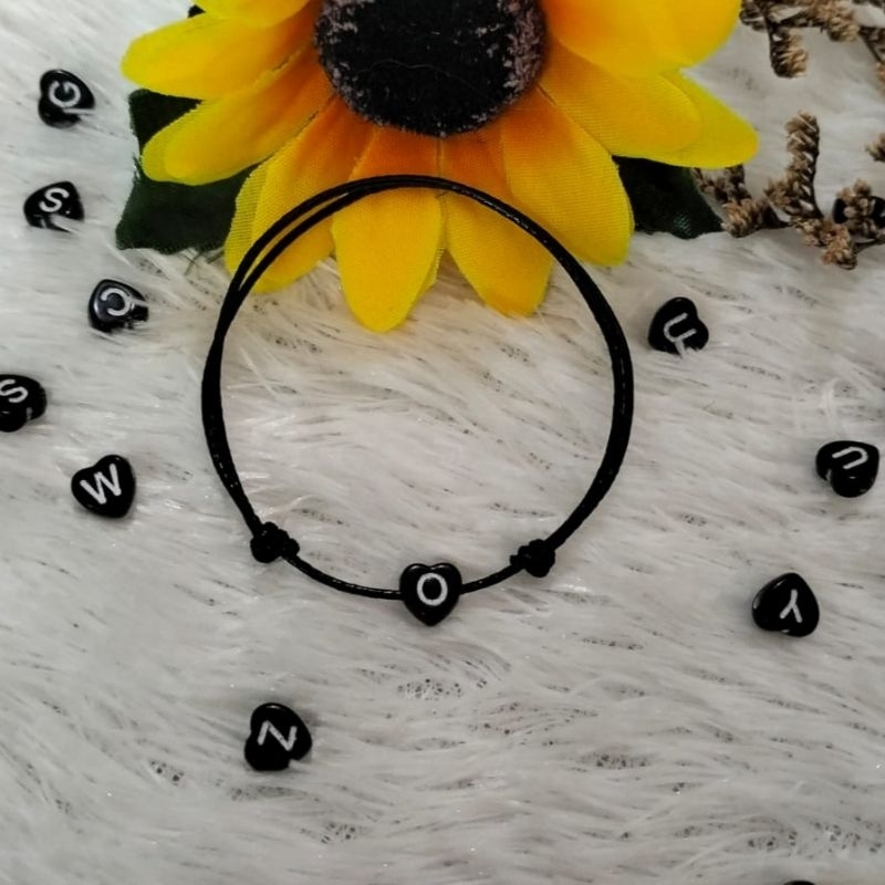 Gelang Custom Huruf tali 1mm Gelang Murah Viral