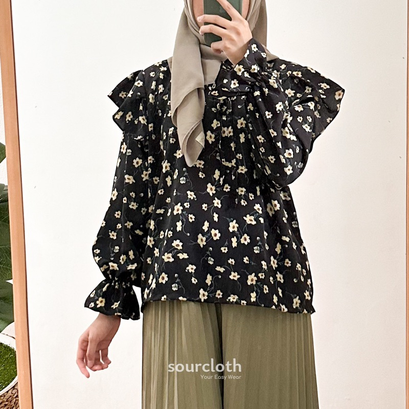 NANCY BLOUSE - Atasan Wanita Arumi Set Motif Bunga