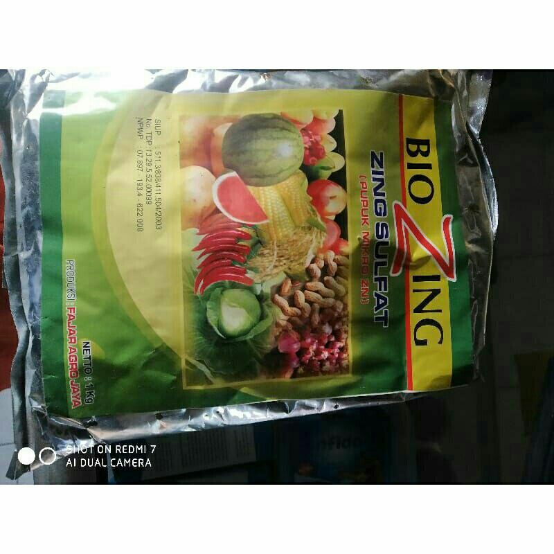obat pertanian nutrizi zing sulfat biozing 1kg