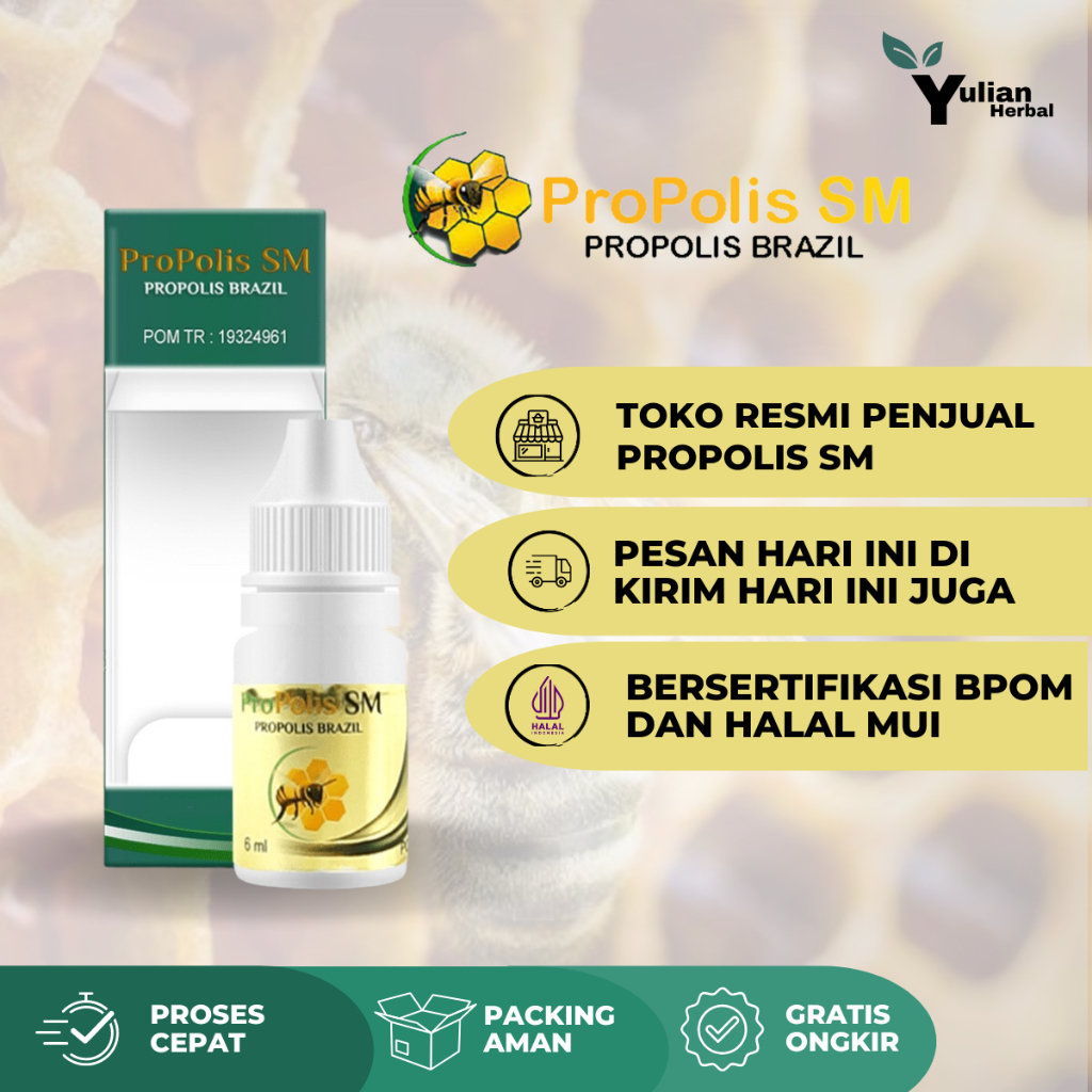 YulianHerbal - Propolis SM Brazil 100% ORI With Nano Technology Ekstrak Propolis Brazil Isi 6 ml