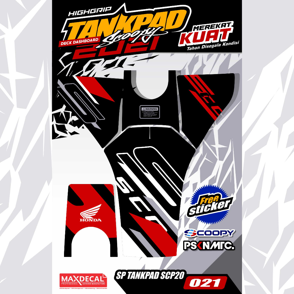 Brilliantblossoms_ Tankpad Scoopy 2021 - 2023 Striping Scoopy Sticker Pelindung Dashboard Scoopy