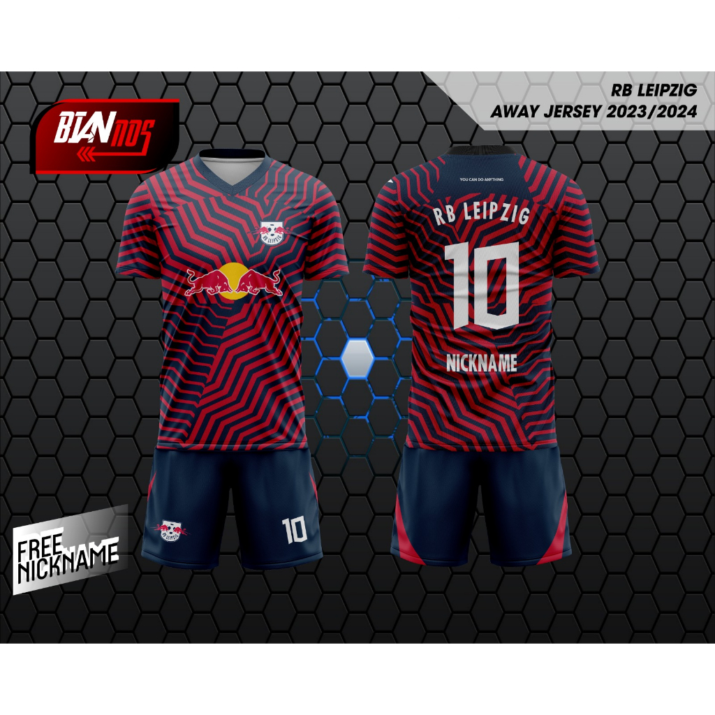 JERSEY RB LEIPZIG AWAY TERBARU 2023/2024  FULL PRINTING (GRATIS CUSTOM NAMA & NOMOR PUNGGUNG)