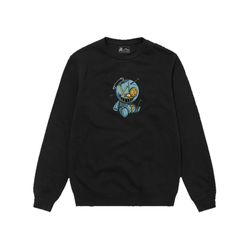 SWEATER CREWNECK HITAM SABLON DTF PRIA WANITA PREMIUM