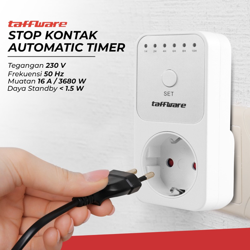 Taffware Stop Kontak Pengatur Waktu Digital Automatic Timer Switch - W03