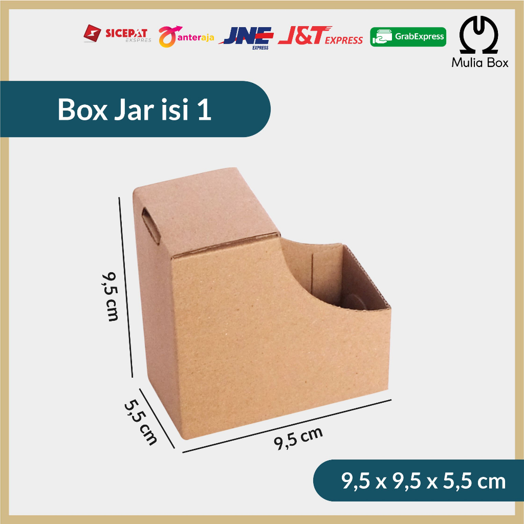 

Kardus Packing Mailer Box 9,5 x 9,5 x 5,5 cm Corrugated Die Cut Karton Kecil Polos Jar 250ml Isi 1pc