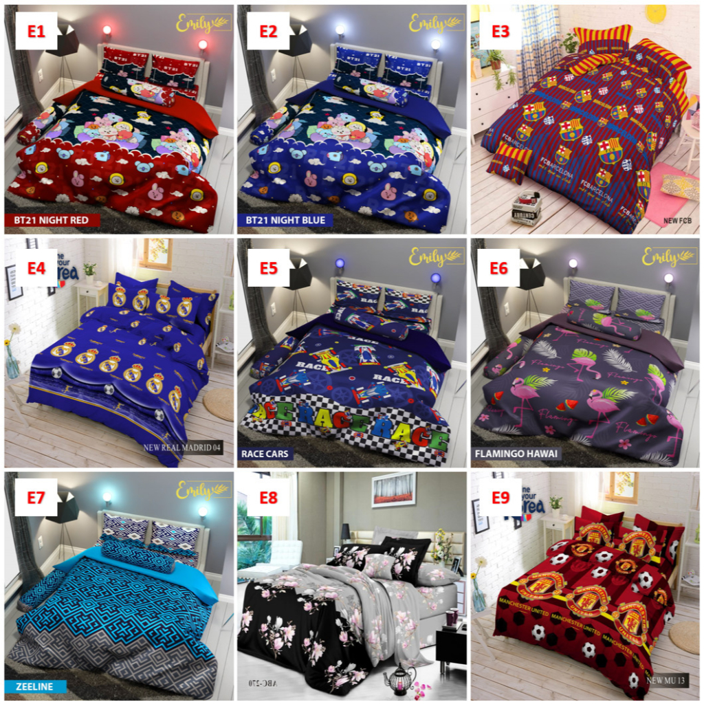 SPREI KATUN MICRO Kualitas No 1 Shopee Motif ANAK &amp; DEWASA ukuran 180x200