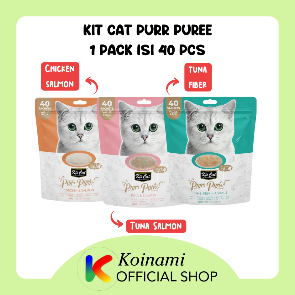 Kit Cat Purr Puree 1 Pack isi 40pcs - Snack Kucing - Snack Creamy Kucing - Cemilan Kucing - Cemilan Creamy Kucing